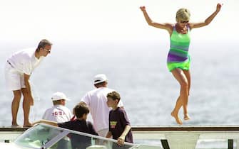 ST TROPEZ, FRANCE - JULY 17 1997:  (FILE PHOTO) Diana, Princess Of Wales is seen in St Tropez in the summer of 1997, shortly before Diana and boyfriend Dodi were killed in a car crash in Paris on August 31, 1997. The inquests into both of their deaths are due to start in early 2004. (Photo by Michel Dufour/WireImage)