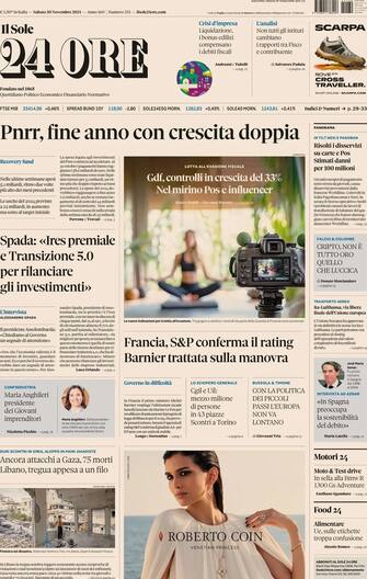 la prima pagina de il sole