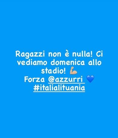 Il messaggio di Sensi su Instagram