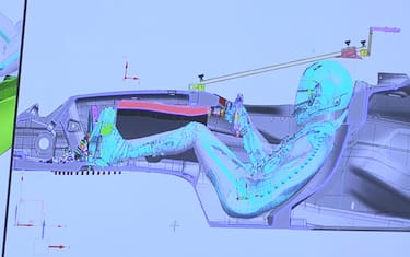 L'operazione di body scan a bordo del mockup vettura