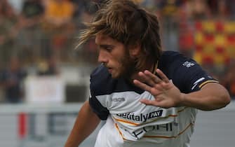 AC Monza's defender Samuele Birindelli in action against US Lecce's midfielder Antonino Gallo during the Italian Serie A soccer match between AC Monza and US Lecce at U-Power Stadium in Monza, Italy, 17 September 2023. ANSA / ROBERTO BREGANI
