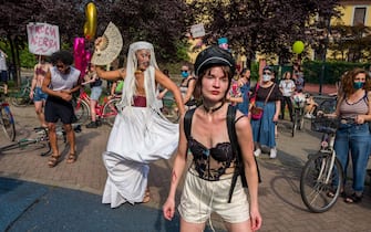 Milano. Marcia Marciona Non Tras Biciclettata in Occasione del Global gay Pride 2020