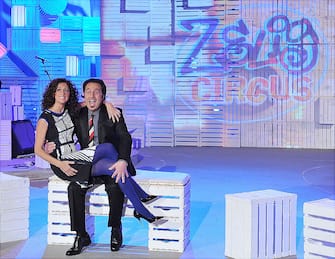 MILAN, ITALY - JANUARY 10:  L-R Michele Foresta and Teresa Mannino attend 'Zelig Circus 2013' Italian TV Show Photocall on January 10, 2013 in Milan, Italy.  (Photo by Stefania D'Alessandro/Getty Images)