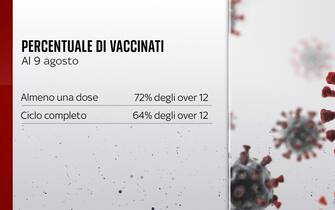 Grafiche coronavirus: la percentuale di vaccinati