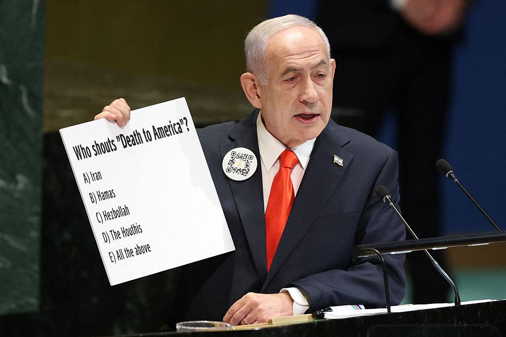 Netanyahu All Onu Mostra QR Code Con Video Delle Atrocit Del 7 Ottobre Netanyahu All Onu Mostra QR Code Con Video Delle Atrocit Del 7 Ottobre