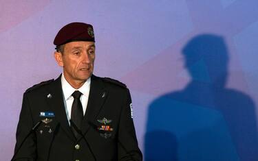 Israel's new army chief of staff Herzi Halevi speaks during his official appointment ceremony in Jerusalem, on January 16, 2023. (Photo by Maya Alleruzzo / POOL / AFP) (Photo by MAYA ALLERUZZO/POOL/AFP via Getty Images)