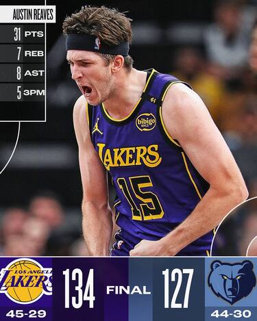MEMPHIS GRIZZLIES-LOS ANGELES LAKERS 127-134