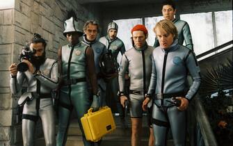 Pictured left to righ, members of Team Zissou:  Vikram Ray (WARIS AHLUWALIA), Pel� dos Santos (SEU JORGE), Renzo Pietro (PAWEL WDOWCZAK), Vladimir Wolodarsky (NOAH TAYLOR), Klaus Daimler (WILLEM DAFOE), Ned Plimpton (OWEN WILSON), and Bobby Ogata (NIELS KOIZUMI) in a scene from THE LIFE AQUATIC WITH STEVE ZISSOU, directed by Wes Anderson.     


Distributed by Buena Vista International.    

THIS MATERIAL MAY BE LAWFULLY USED IN ALL MEDIA ONLY TO PROMOTE THE RELEASE OF THE MOTION PICTURE ENTITLED "THE LIFE AQUATIC WITH STEVE ZISSOU" DURING THE PICTURE'S PROMOTIONAL WINDOWS. ANY OTHER USE, RE-USE, DUPLICATION OR POSTING OF THIS MATERIAL IS STRICTLY PROHIBITED WITHOUT THE EXPRESS WRITTEN CONSENT OF TOUCHSTONE PICTURES. AND COULD RESULT IN LEGAL LIABILITY. YOU WILL BE SOLELY RESPONSIBLE FOR ANY CLAIMS, DAMAGES, FEES, COSTS, AND PENALTIES ARISING OUT OF UNAUTHORIZED USE OF THIS MATERIAL BY YOU OR YOUR AGENTS. 


