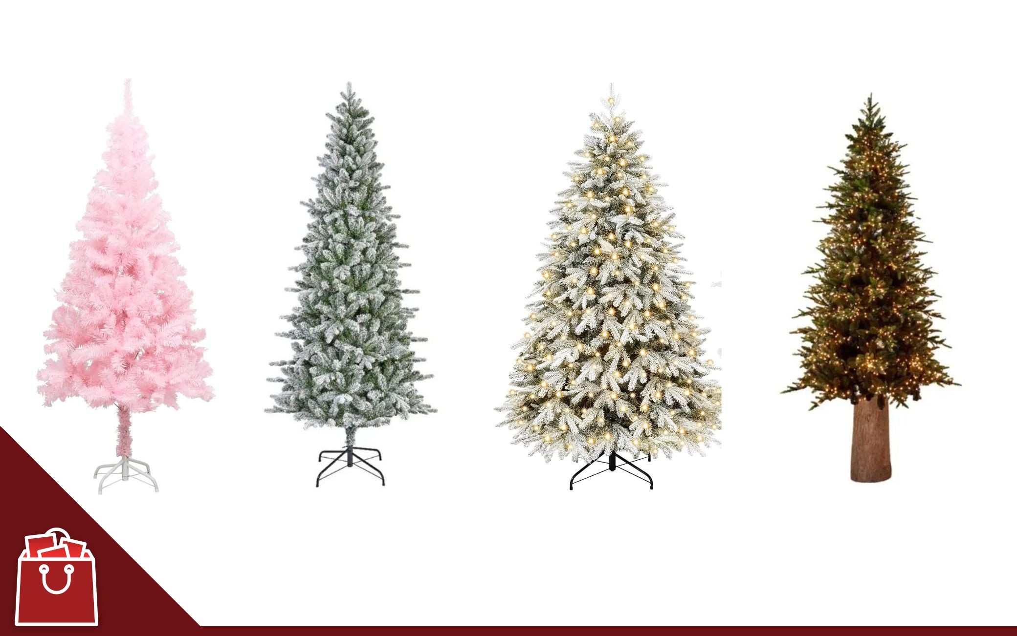 Albero Di Natale Slim Addobbato Albero di Natale 2023, slim, innevato o con luci in fibra ottica