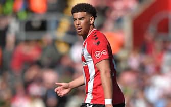 epa09880548 Southampton's Che Adams reacts during the English Premier League soccer match between Southampton FC and Chelsea FC in Southampton, Britain, 09 April 2022.  EPA/VINCENT MIGNOTT EDITORIAL USE ONLY. No use with unauthorized audio, video, data, fixture lists, club/league logos or 'live' services. Online in-match use limited to 120 images, no video emulation. No use in betting, games or single club/league/player publications