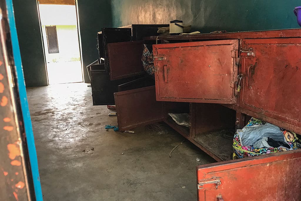 Open lockers and scattered personal belongings are seen inside a dormitory in Papiri, Agwarra local government, Niger state, on November 23, 2025. Fifty of the more than 300 children snatched by gunmen from a Catholic school in Nigeria have escaped their captors, a Christian group said in a statement on November 23. 
"We have received some good news as fifty pupils escaped and have reunited with their parents," said the Christian Association of Nigeria in a statement, adding they escaped between November 21 and 22.
Gunmen raided early November 21 St Mary's co-education school in Niger state in western Nigeria, taking 303 children and 12 teachers in one of the largest mass kidnappingsÂ inÂ Nigeria. (Photo by Ifeanyi Immanuel Bakwenye / AFP via Getty Images)