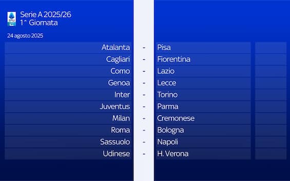 Il calendario della Serie A giornata per giornata