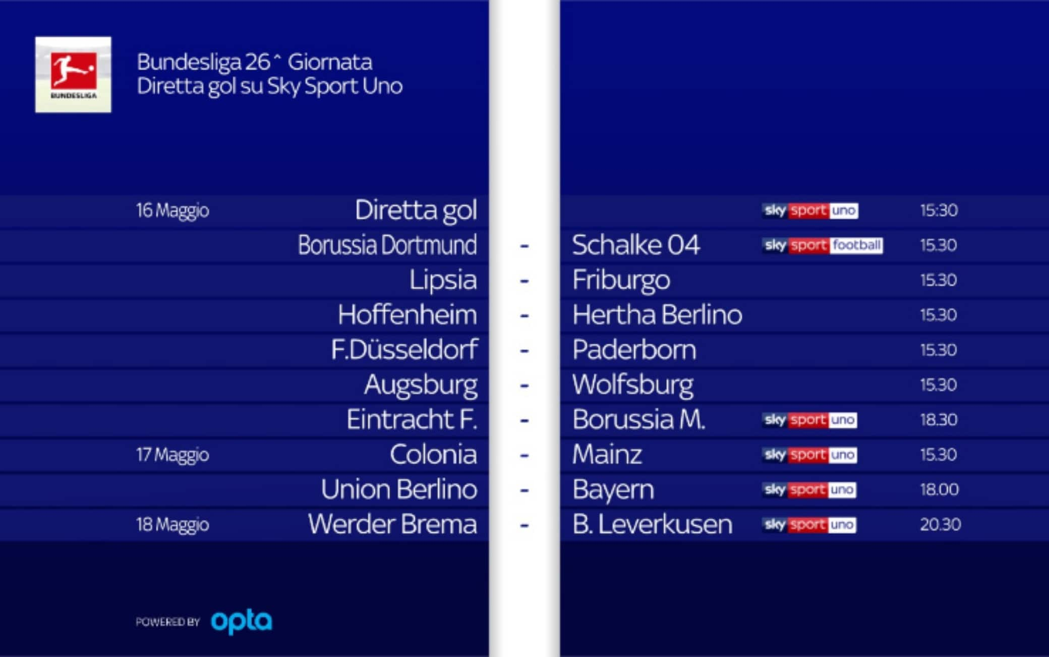 calendario bundesliga