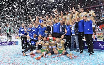 epa05264638 Zenit Kazan's team celebrates winning  the Final Four Champions League volleyball  tournament in Tauron Arena Krakow, 17 April 2016. In the final match Zenit defeated Trentino Diatec Volley 3:2.  EPA/JACEK BEDNARCZYK POLAND OUT
