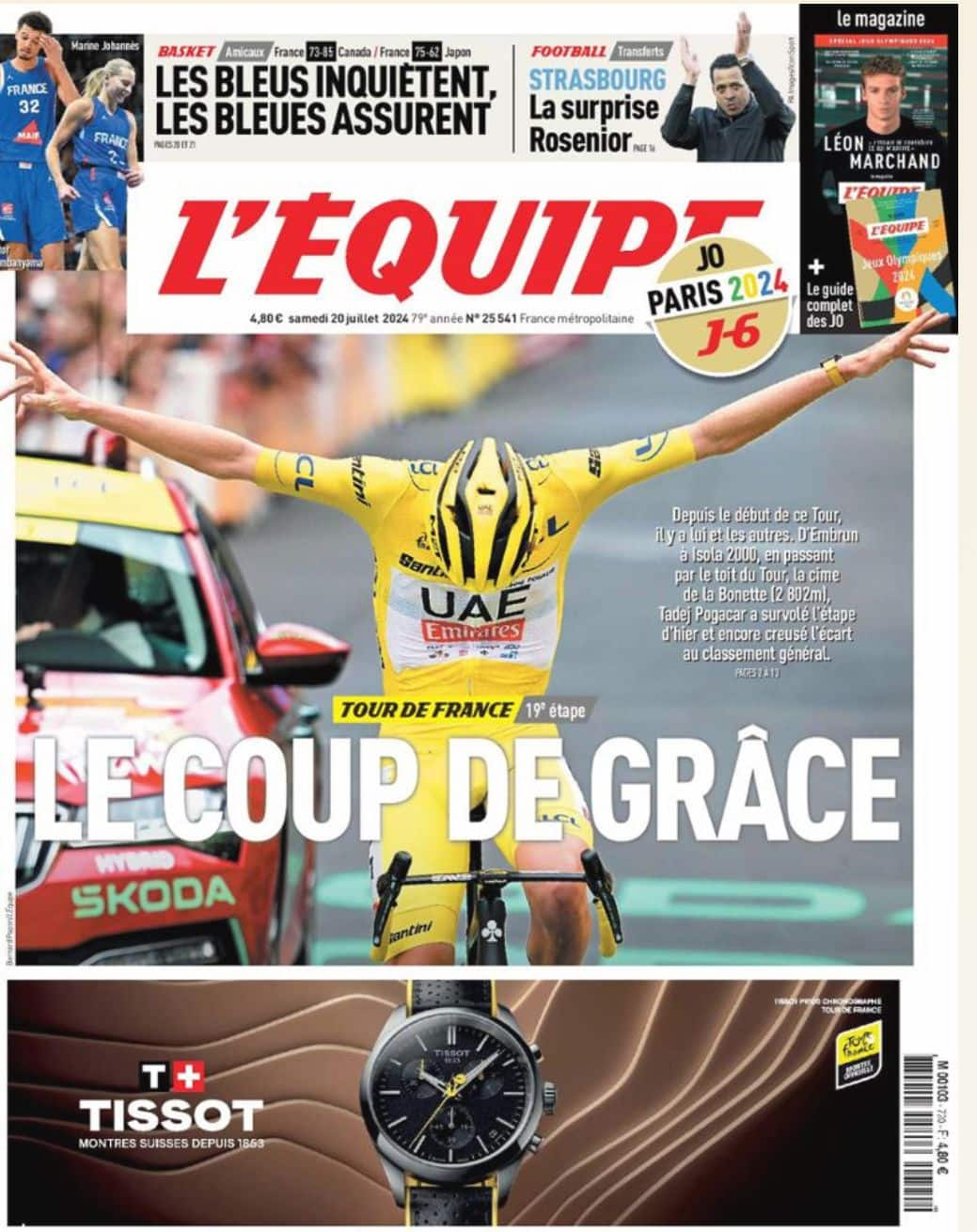 La prima pagina de "L'Equipe"