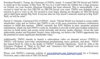 Truth, il nuovo social media di Donald Trump