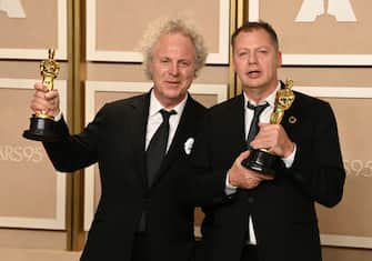 Mandatory Credit: Photo by David Fisher/Shutterstock (13804197eb)
Best Animated Short Film, The Boy, the Mole, the Fox and the Horse, Charlie Mackesy and Matthew Freud
95th Annual Academy Awards, Press Room, Los Angeles, California, USA - 12 Mar 2023