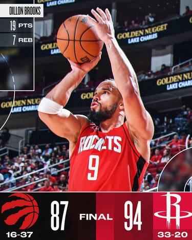 HOUSTON ROCKETS-TORONTO RAPTORS 94-87