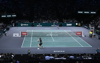 General view (illustration, atmosphere, overview) with the the court during the Rolex Paris Masters, ATP Masters 1000 tennis tournament, on November 3, 2022 at Accor Arena in Paris, France. Photo by Victor Joly/ABACAPRESS.COM
