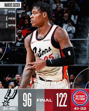 DETROIT PISTONS-SAN ANTONIO SPURS 122-96
