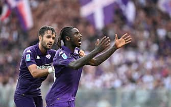 Fiorentina's foward Moise Kean celebrates after scoring a goal during the Italian serie A soccer match ACF Fiorentina vs AS Monza at Artemio Franchi Stadium in Florence, Italy, 1 September 2024
ANSA/CLAUDIO GIOVANNINI