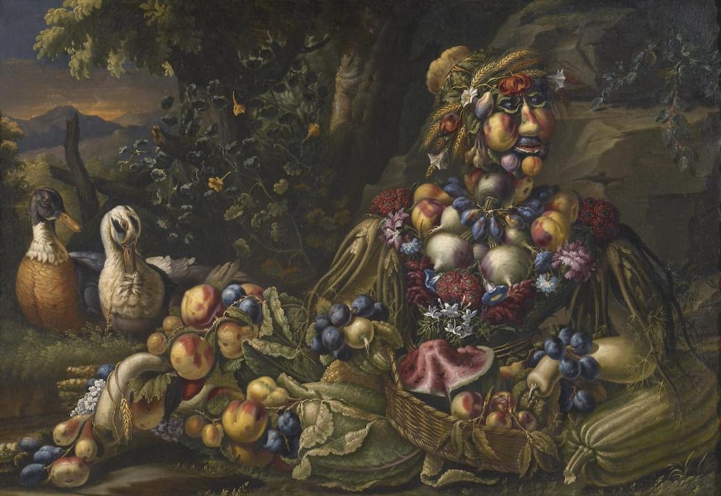 Antonio di Rasio, Natura morta con frutta e verdura di stagione (estate)