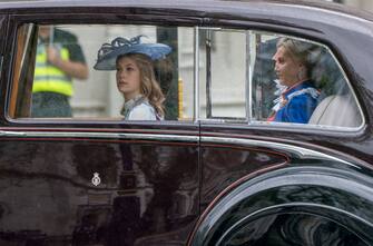 LONDON, ENGLAND - MAY 06: Prince Edward, Duke of Edinburgh, Sophie, Duchess of Edinburgh, Lady Louise Windsor and the Earl of Wessex travel by Parliament Square ahead of the Coronation at Westminster Abbey on May 6, 2023 in London, England. The Coronation of Charles III and his wife, Camilla, as King and Queen of the United Kingdom of Great Britain and Northern Ireland, and the other Commonwealth realms takes place at Westminster Abbey today. Charles acceded to the throne on 8 September 2022, upon the death of his mother, Elizabeth II. (Photo by Jane Barlow - WPA Pool/Getty Images)