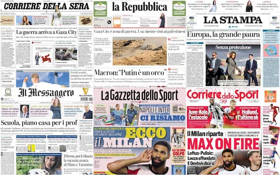 le prime pagine dei quotidiani di oggi 30 agosto la rassegna stampa di sky tg24