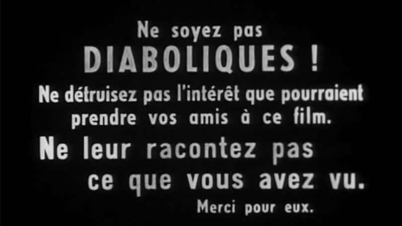 Il cartello che compare alla fine di "Les Diaboliques"