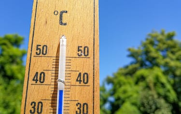 thermometer on hot summer day