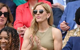 LONDON, ENGLAND - JULY 09: Ellie Goulding attends day seven of the Wimbledon Tennis Championships at the All England Lawn Tennis and Croquet Club on July 09, 2023 in London, England. (Photo by Karwai Tang/WireImage)