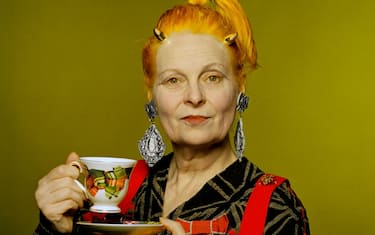 DAME VIVIENNE WESTWOOD, LONDON, ENGLAND - 2005: English fashion designer and businesswoman, Vivienne Westwood, at a retrospective dedicated to her work at the Victoria & Albert Museum, London.  (Photo by Derek Hudson/Getty Images)