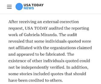 Il quotidiano Usa Today ha rimosso 23 articoli dal suo sito dopo aver scoperto che la giornalista che li ha scritti si è inventata le citazioni contenute nelle storie