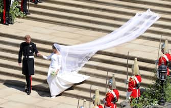 Il principe Harry e Meghan Markle durante il matrimonio