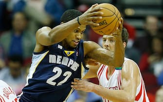during the game between the Memphis Grizzlies and the Houston Rockets at the Toyota Center on December 22, 2012 in Houston, Texas. NOTE TO USER: User expressly acknowledges and agrees that, by downloading and or using this photograph, User is consenting to the terms and conditions of the Getty Images License Agreement.