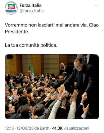 Il tweet di Forza Italia