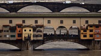 The flood of the Arno river where the orange alert was triggered in Florence, Italy, 14 March 2025. Bad weather on Friday pummelled Tuscany and Emilia-Romagna as several rivers in the two regions were above alert level for torrential rain and flooding. In Tuscany, where schools remained closed in several cities including Florence amid an orange weather alert, heavy rain overnight peltered in particular the Mugello area north of the Tuscan city.
ANSA/CLAUDIO GIOVANNINI