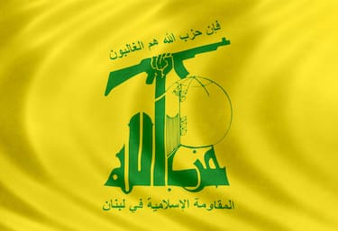 Flag of Hezbollah - terrorist organization