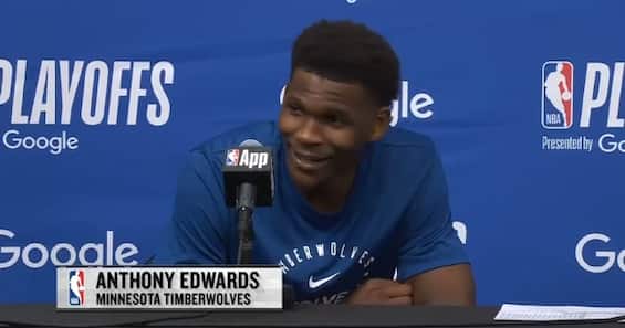 Edwards Reacts to LeBron’s 5 Threes | NBA Playoffs