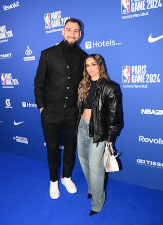 PARIS, FRANCE - JANUARY 11: Italian professional footballer Gianluigi Donnarumma arrives at the red carpet prior to the game between the Brooklyn Nets and Cleveland Cavaliers as part of NBA Paris Games 2024 on January 11, 2024 at Accor Arena in Paris, France. NOTE TO USER: User expressly acknowledges and agrees that, by downloading and/or using this photograph, User is consenting to the terms and conditions of the Getty Images License Agreement. Mandatory Copyright Notice: Copyright 2024 NBAE (Photo by Mansoor Ahmed/NBAE via Getty Images)
