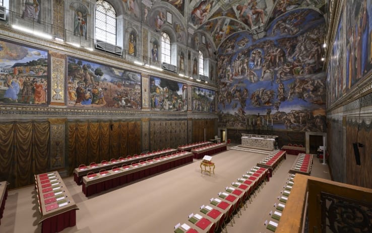 La Cappella Sistina allestita per il voto