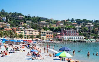 the beach at santa margherita, liguria, italy