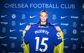LONDON, ENGLAND - JANUARY 15: Chelsea Unveil New Signing Mykhaylo Mudryk at Stamford Bridge on January 15, 2023 in London, England. (Photo by Joupin Ghamsari/Chelsea FC via Getty Images)
