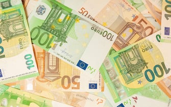high-quality texture of euro banknotes
