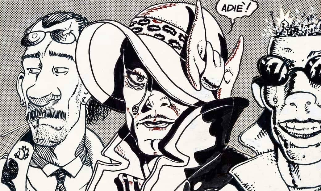 Pazienza_Scozzari_Tamburini_Cannibale_è_morto!_(Addio_a_Cannibale)_1979_Tecnica_mista_e_collage_su_cartoncino_19_x_22_5_cm_Illustrazione_per_Il_male_ottobre_1979_stima_€5.000_-_7.000.jpg