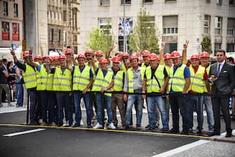 Inaugurazione nuova linea metro M5 in piazza San Babila