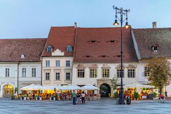 Town Hall Square in Hermannstadt (Sibiu), Romania