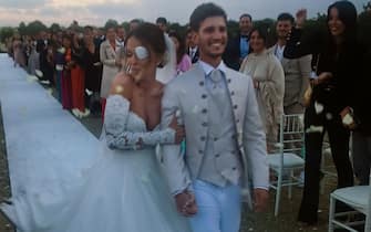 NOVARA - VENARIA REGGIA AL MATRIMONIO Gessica Notaro sposa Filippo Bologni alla Reggia di Venaria qui in foto con la madre e a destra Paola Caruso (VENARIA - 2023-09-18, Costantino Sergi) p.s. la foto e' utilizzabile nel rispetto del contesto in cui e' stata scattata, e senza intento diffamatorio del decoro delle persone rappresentate