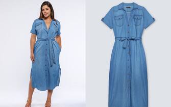 Vestito lungo in chambray
