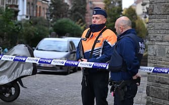 BRUSSELS, BELGIUM - OCTOBER 17: Police take security measures as they shoot and capture the suspect who opened fire randomly in the city center, 5 kilometers away from the King Baudouin Stadium where the Euro 2024 qualifying football match between Belgium and Sweden took place, killing 2 Swedish people, in Brussels, Belgium on October 17, 2023. (Photo by Dursun Aydemir/Anadolu via Getty Images)